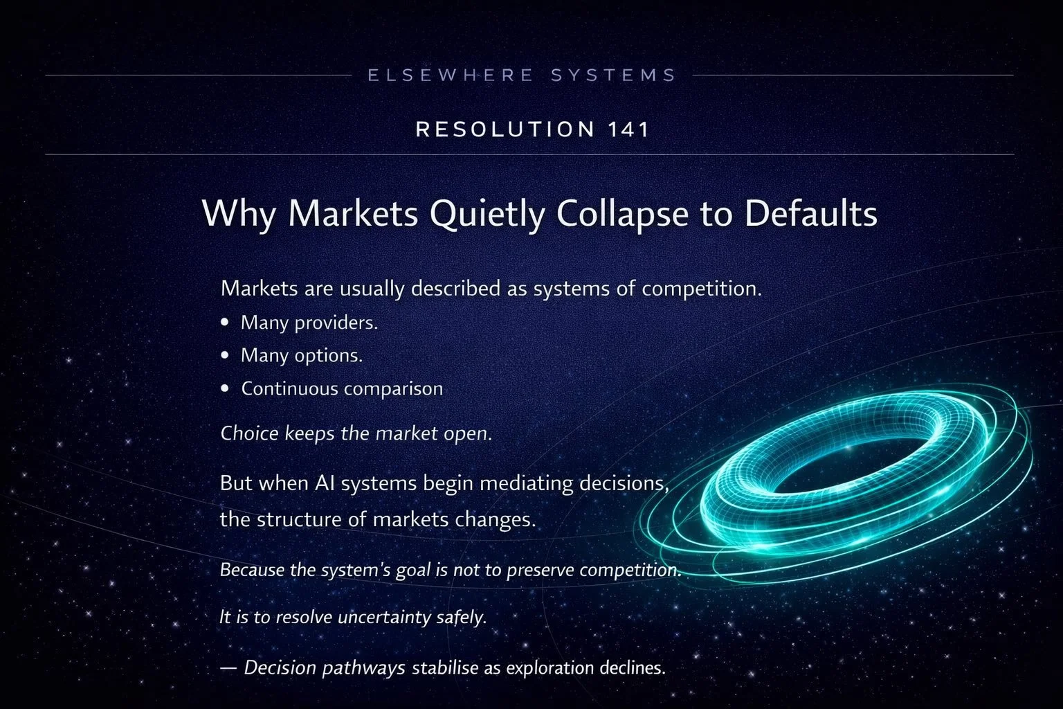 Why Markets Quietly Collapse to Defaults