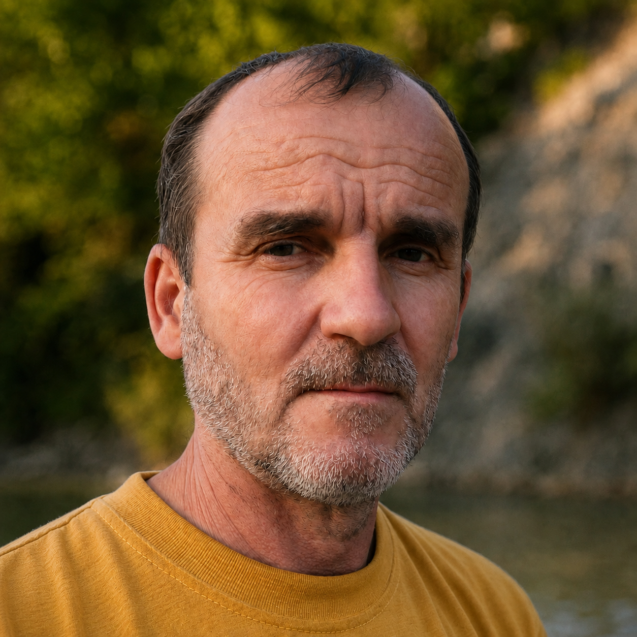Portrait of Ukrainian artist Mykhailo Daruda, landscape and plein-air painter.