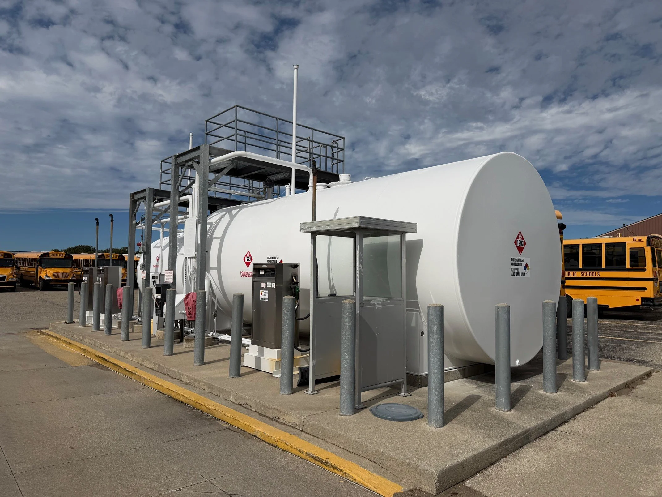 GH Bus Yard Exterior Fuel Tank Repainting Restoring Protection and Performance