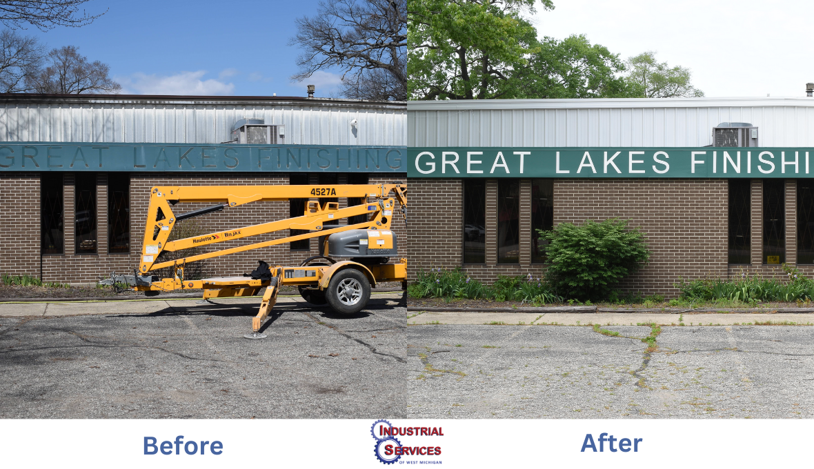 Great Lakes Finishing:
Before our work, the building’s metal siding appeared dull and worn, its surface marred by years of accumulated dirt, grime, and weathering. To restore its appearance and protect its surfaces, we thoroughly power washed the sid
