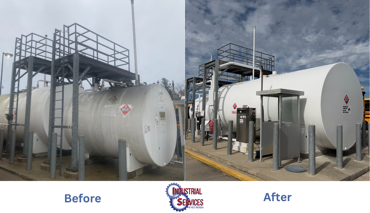 GH Bus Yard Exterior Fuel Tank Repainting