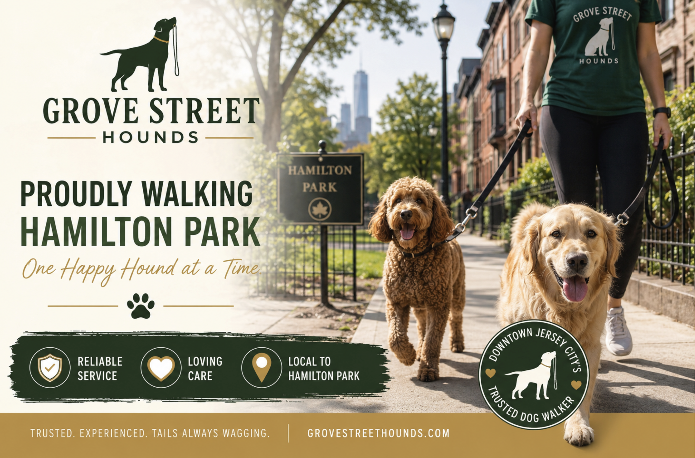 Why Hamilton Park Dog Owners Continue to Trust Grove Street Hounds | Grove Street Hounds – Jersey City Dog Walking