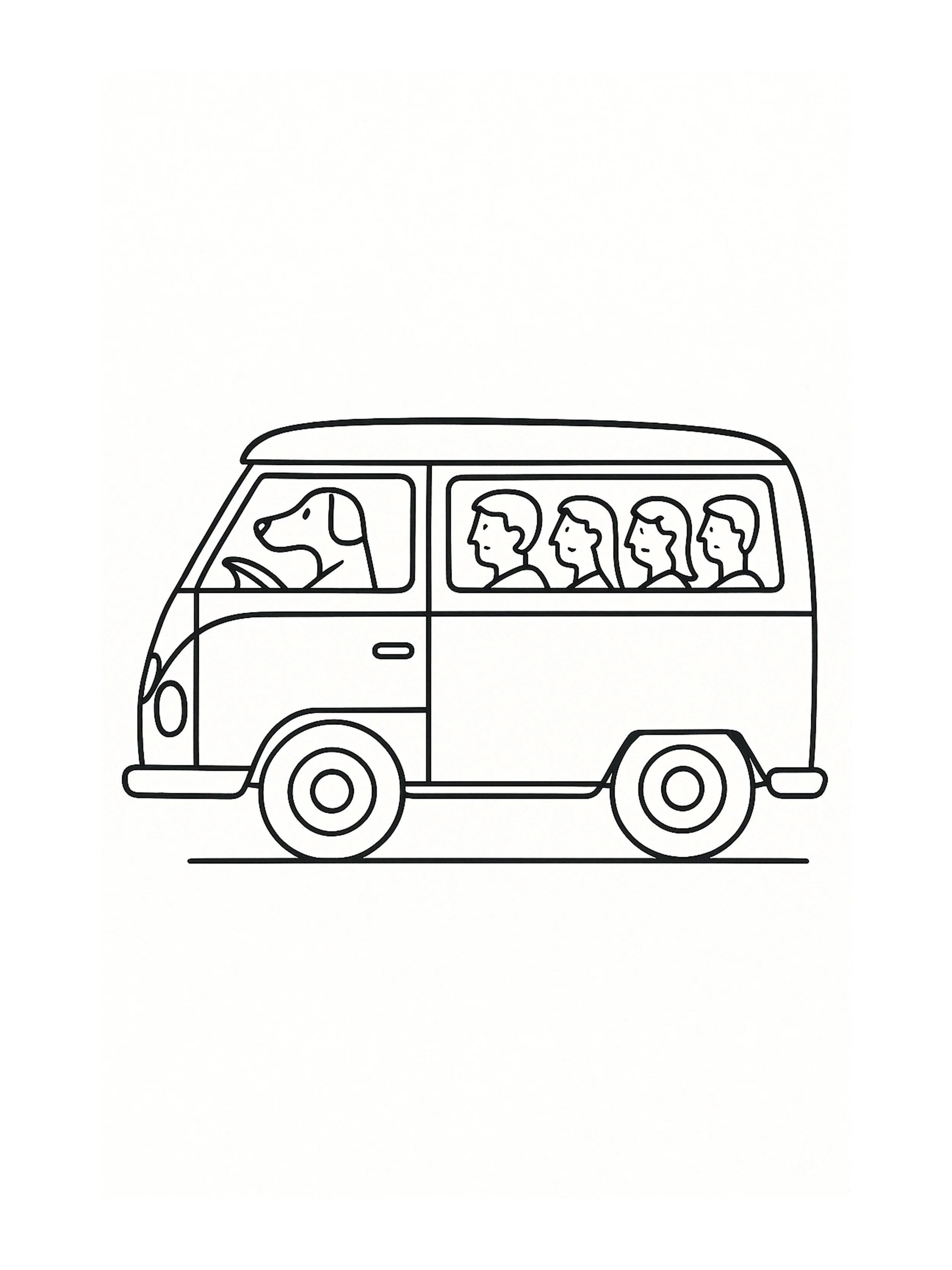 Retro Dog Van Poster • Vintage Dog Art Print • Digital Download • 18x24 16x20 16x24 50x70cm Wall Art