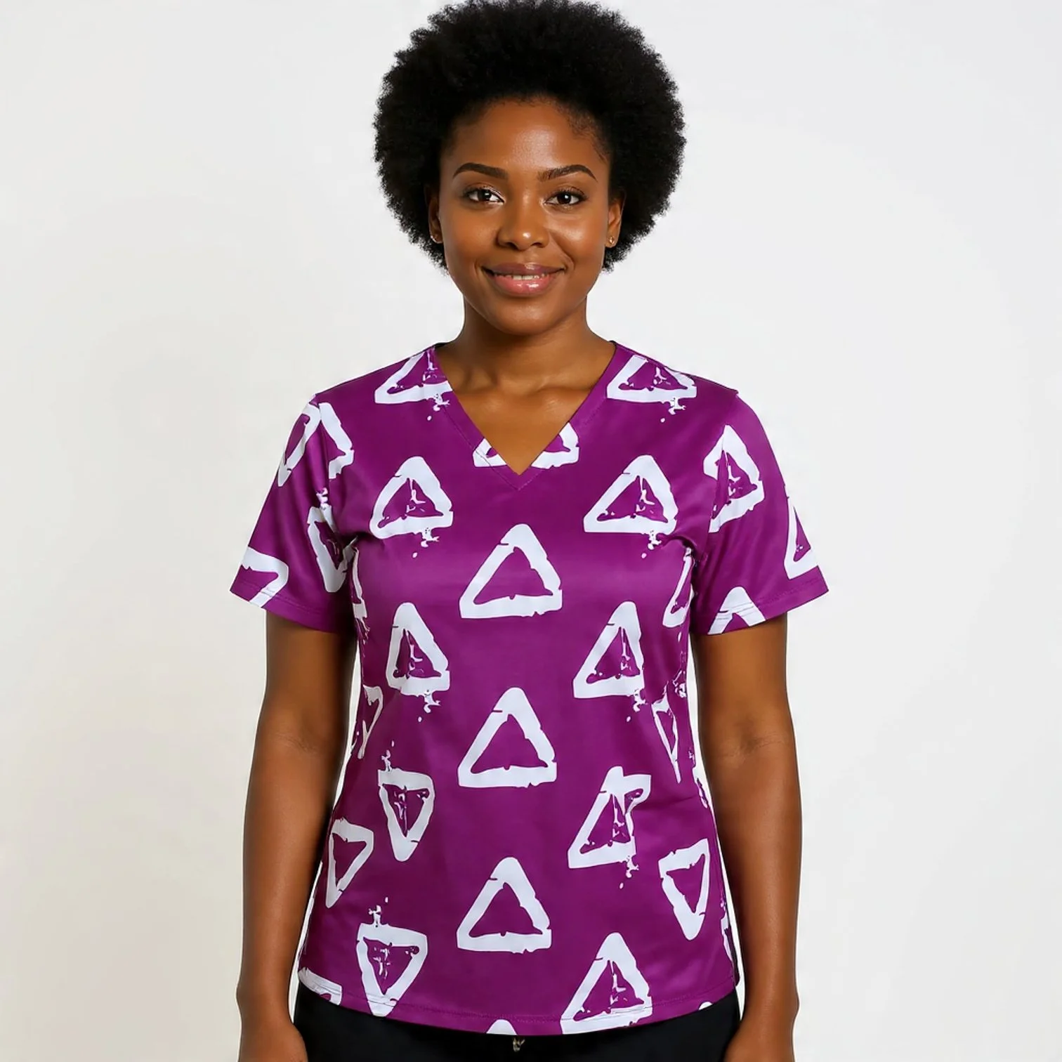 African Print Scrub Top