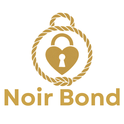 Gold and black logo featuring a padlock inside a clutch with a rope border, and the words "Noir Bond" below.