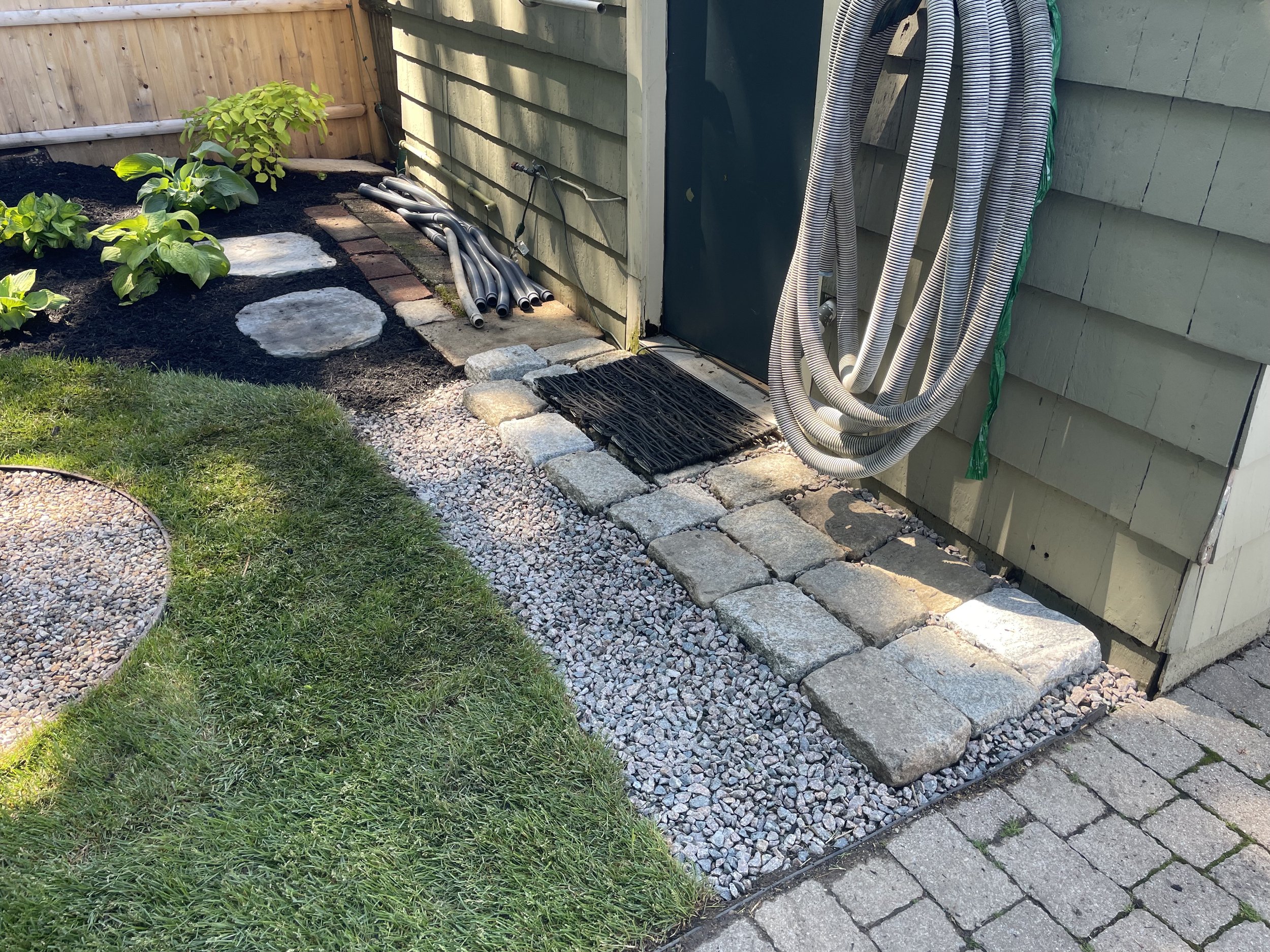 After - Complete Backyard Landscape Renovation and Sod Installation (South Portland, ME)
