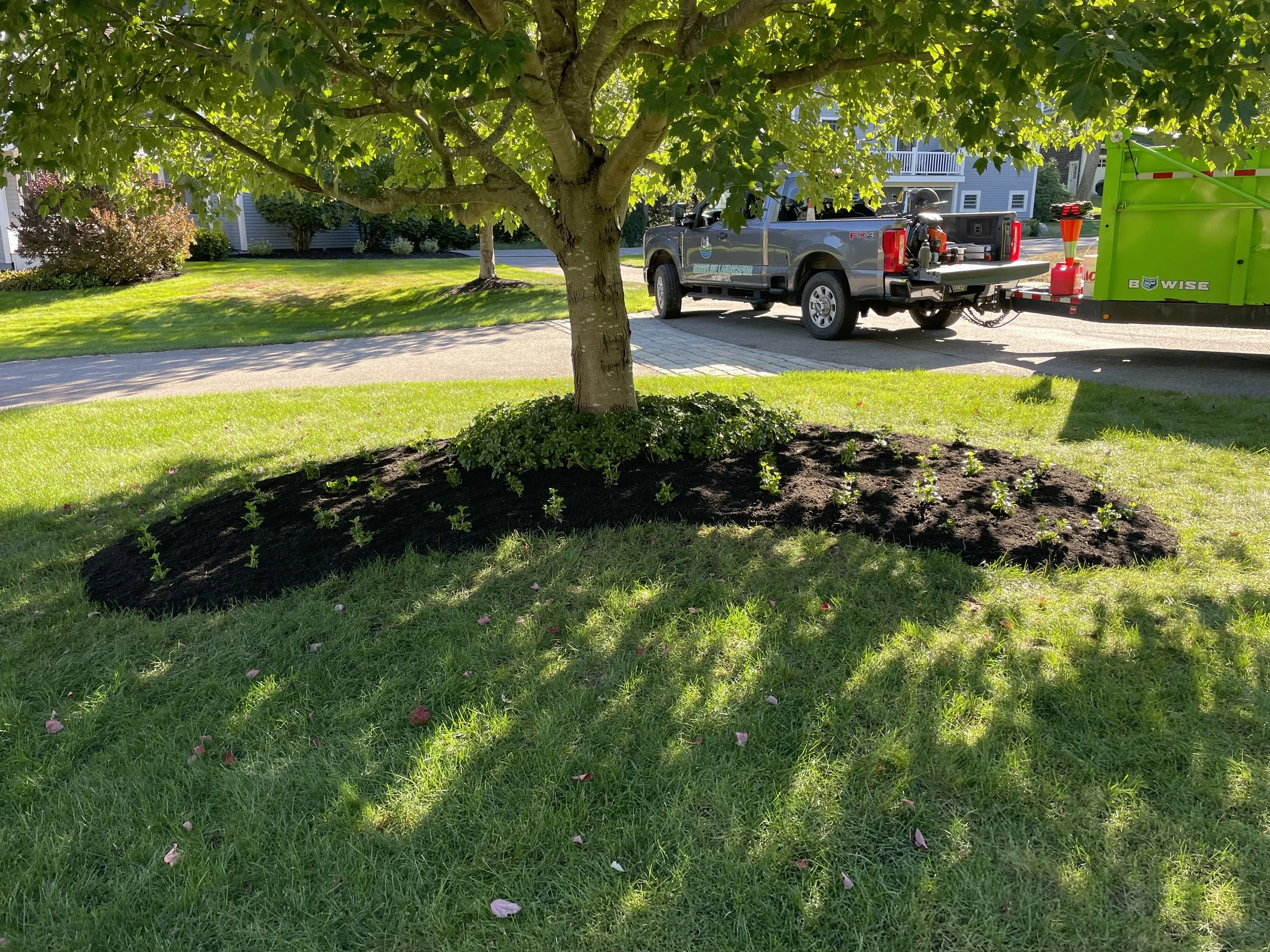 After - Mulch Bed Expansion (Falmouth, ME)