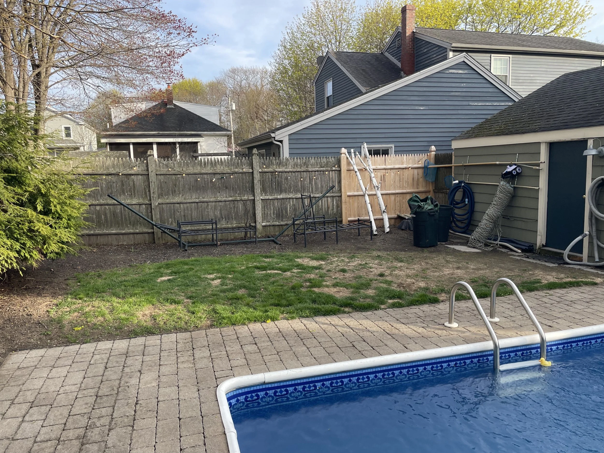 Before - Complete Backyard Landscape Renovation and Sod Installation (South Portland, ME)
