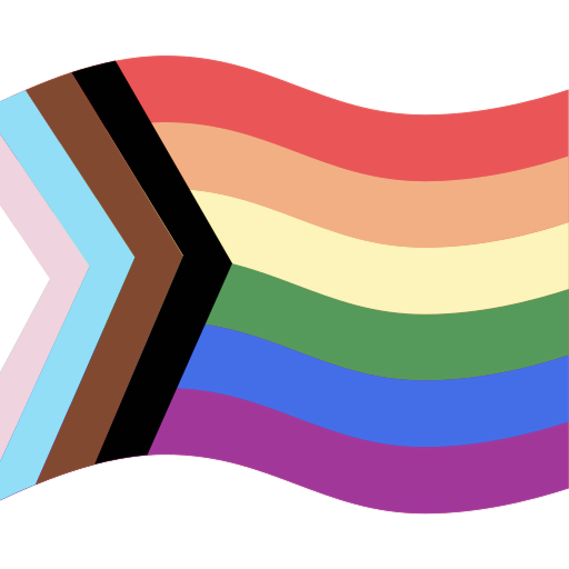 LGBTQ+ Progress Pride flag — FenViolet is a proudly inclusive, welcoming space for all