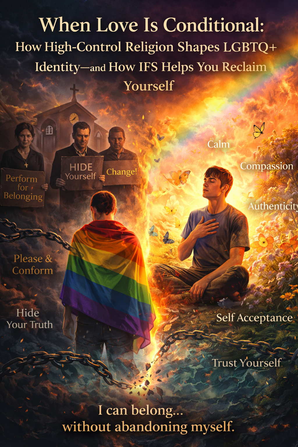 When Love Is Conditional: How High-Control Religion Shapes LGBTQ+ Identity—and How IFS Helps You Reclaim Yourself