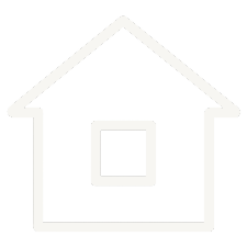 A simple black and white outline of a house with a square window in the center.