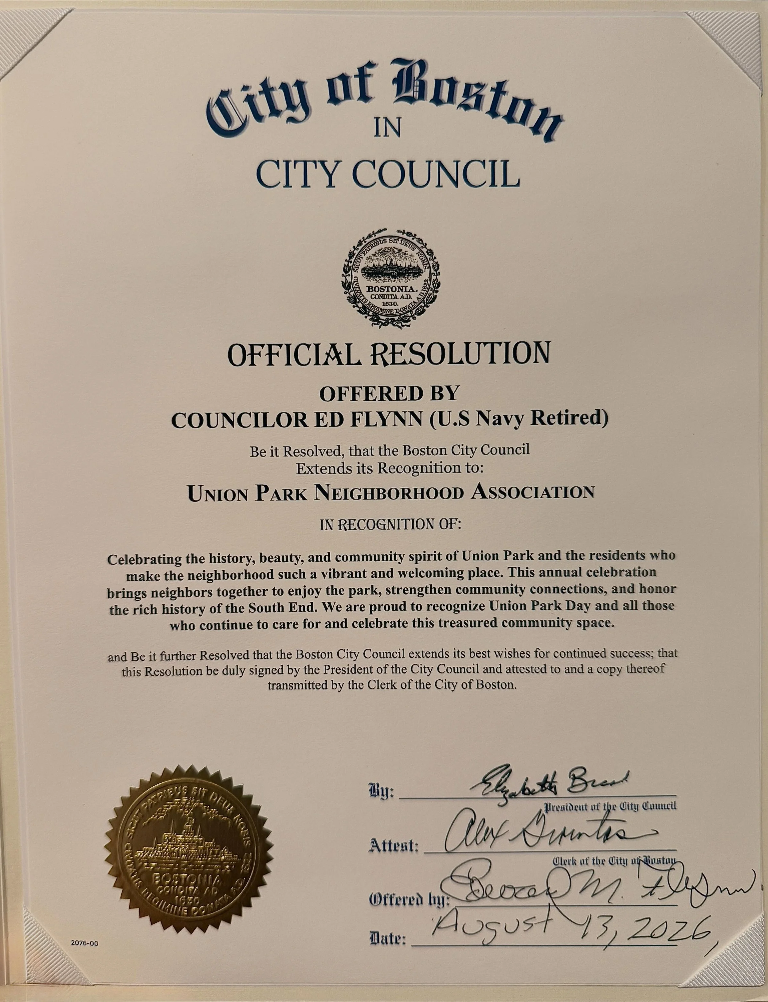 Thank you @edforboston and @bostoncitycouncil for recognizing Union Park at Open Park Day yesterday! What a great way to celebrate the Park and our greater neighborhood. 

It was the perfect day and the park was looking great, even with the dry summe