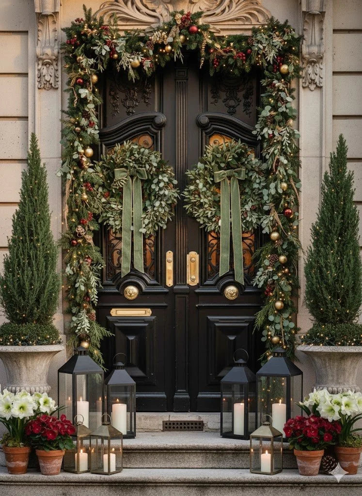 Christmas Porch décor Rustic and Traditional