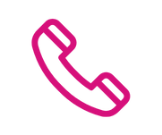 Pink telephone receiver icon.