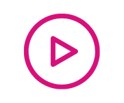 Pink play button icon inside a circle