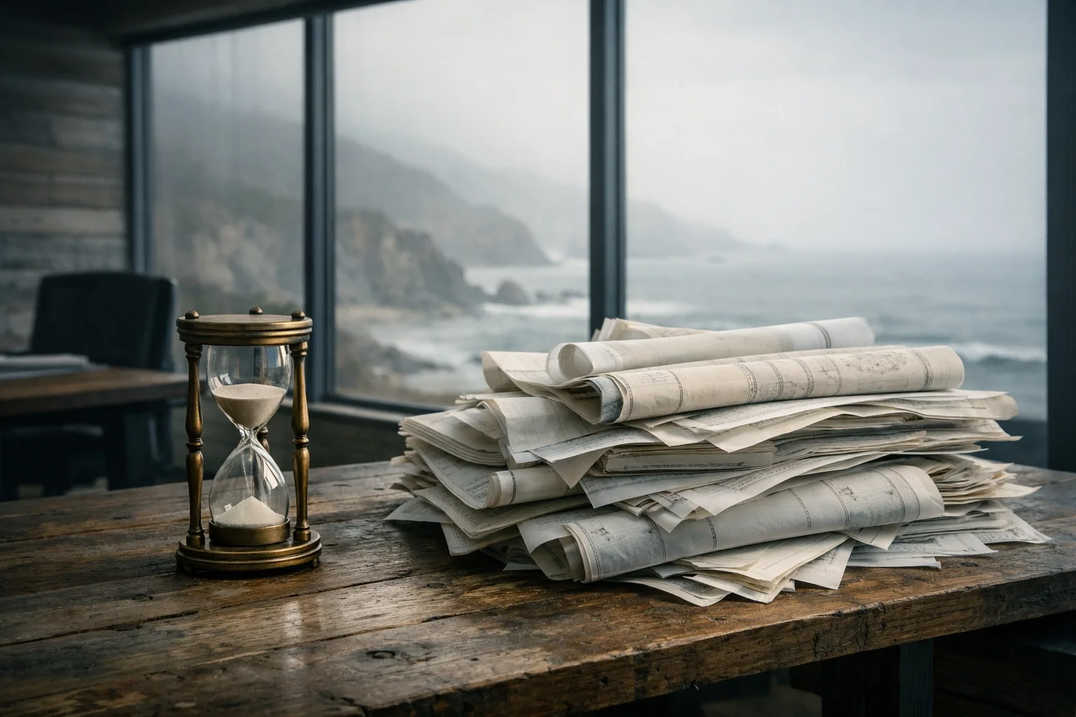 Hour glass and files piling up because you dont have the systems you need to be successful