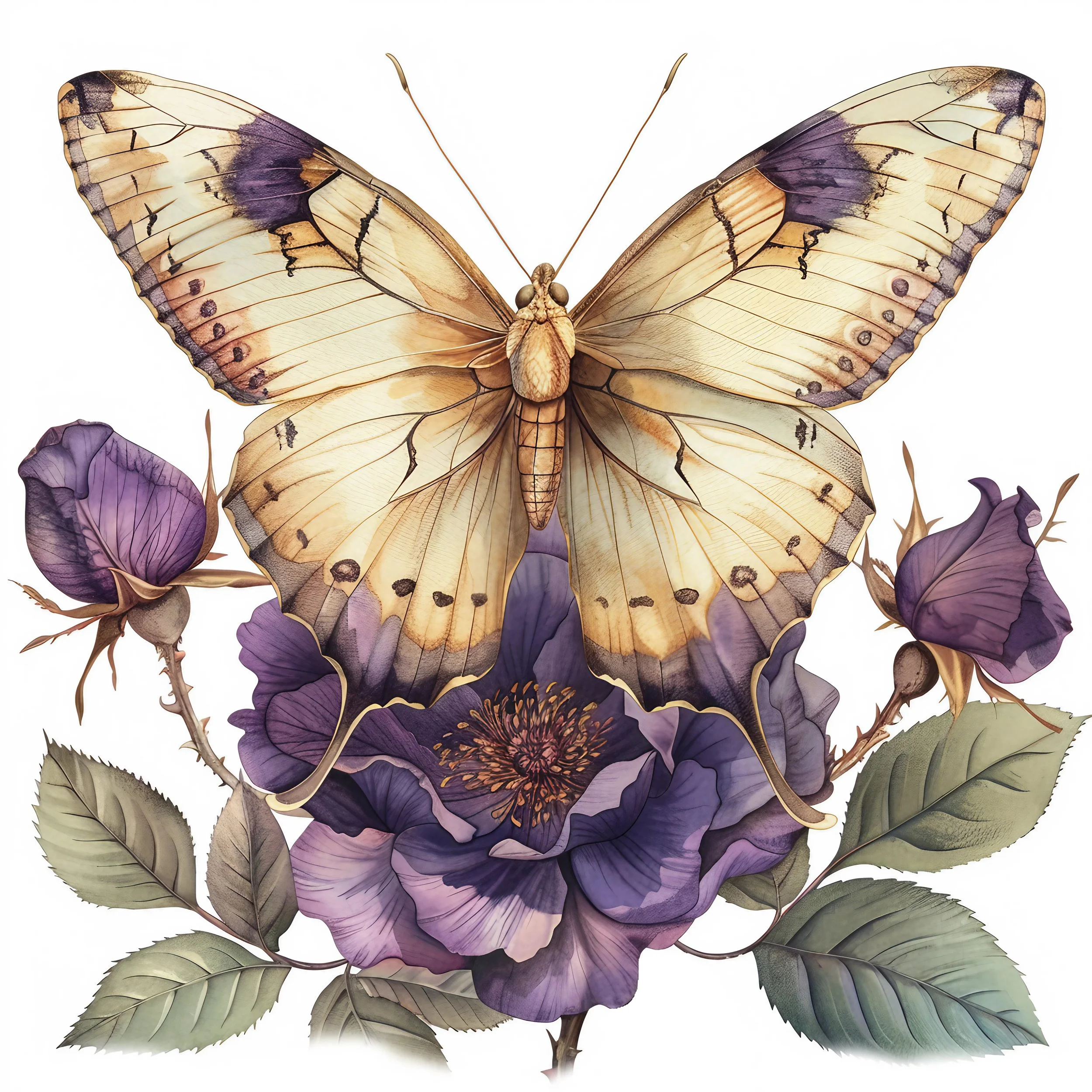 Butterfly in flowers Clipart (6).jpg