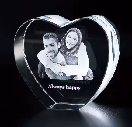 K9 Crystal Heart 3D Photo and Engraving 4