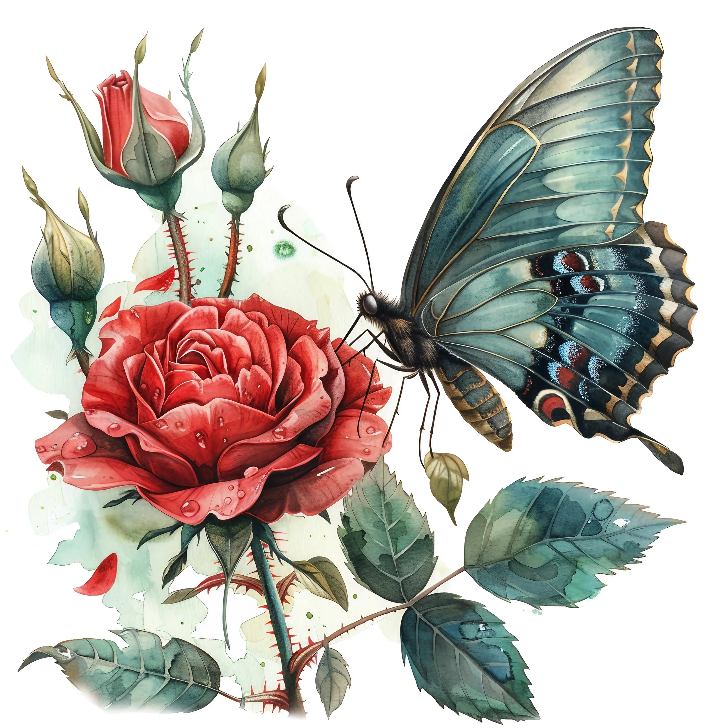 Butterfly in flowers Clipart (13).jpg