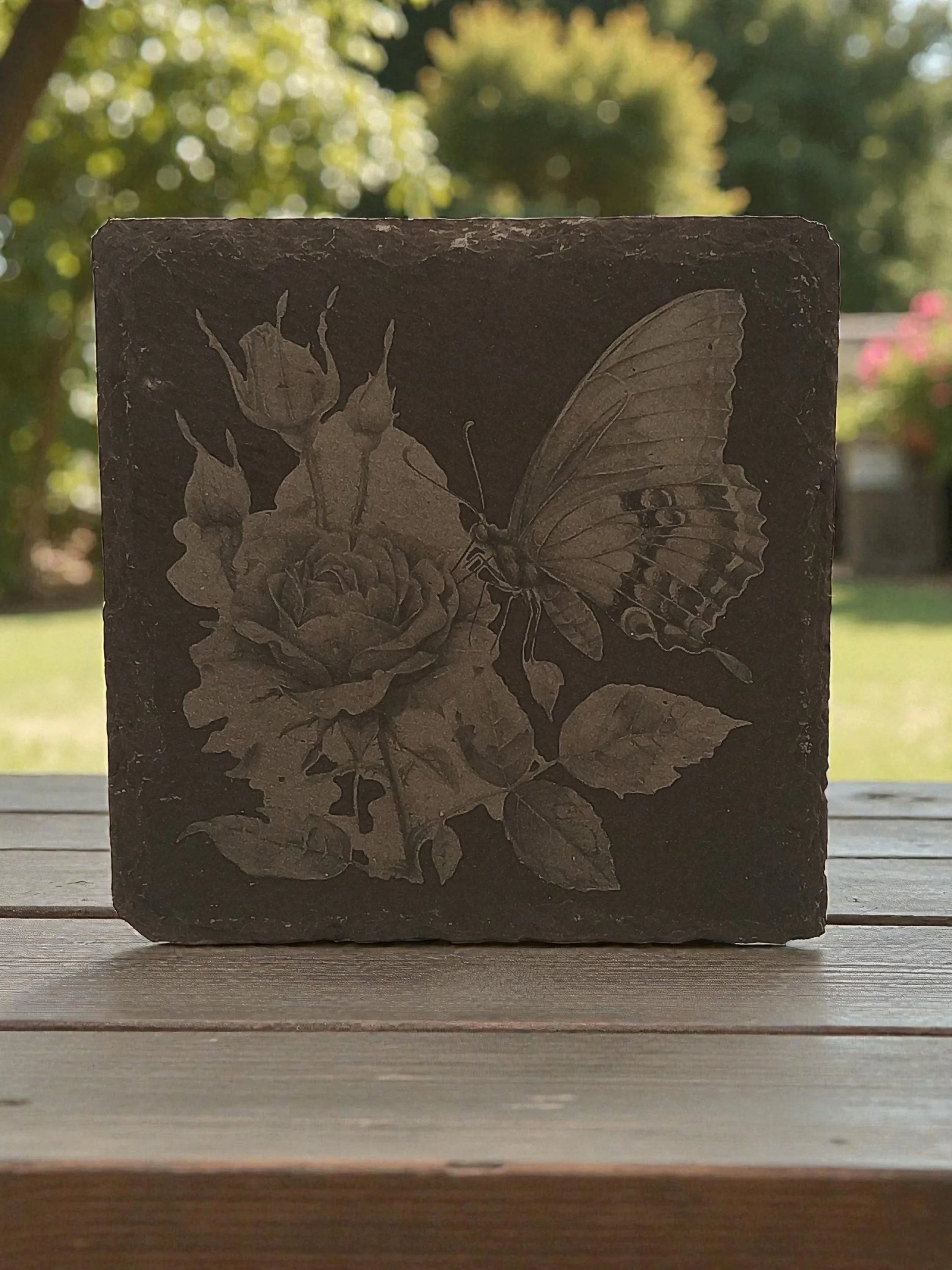 Butterfly Hi-Def Slate Coasters
