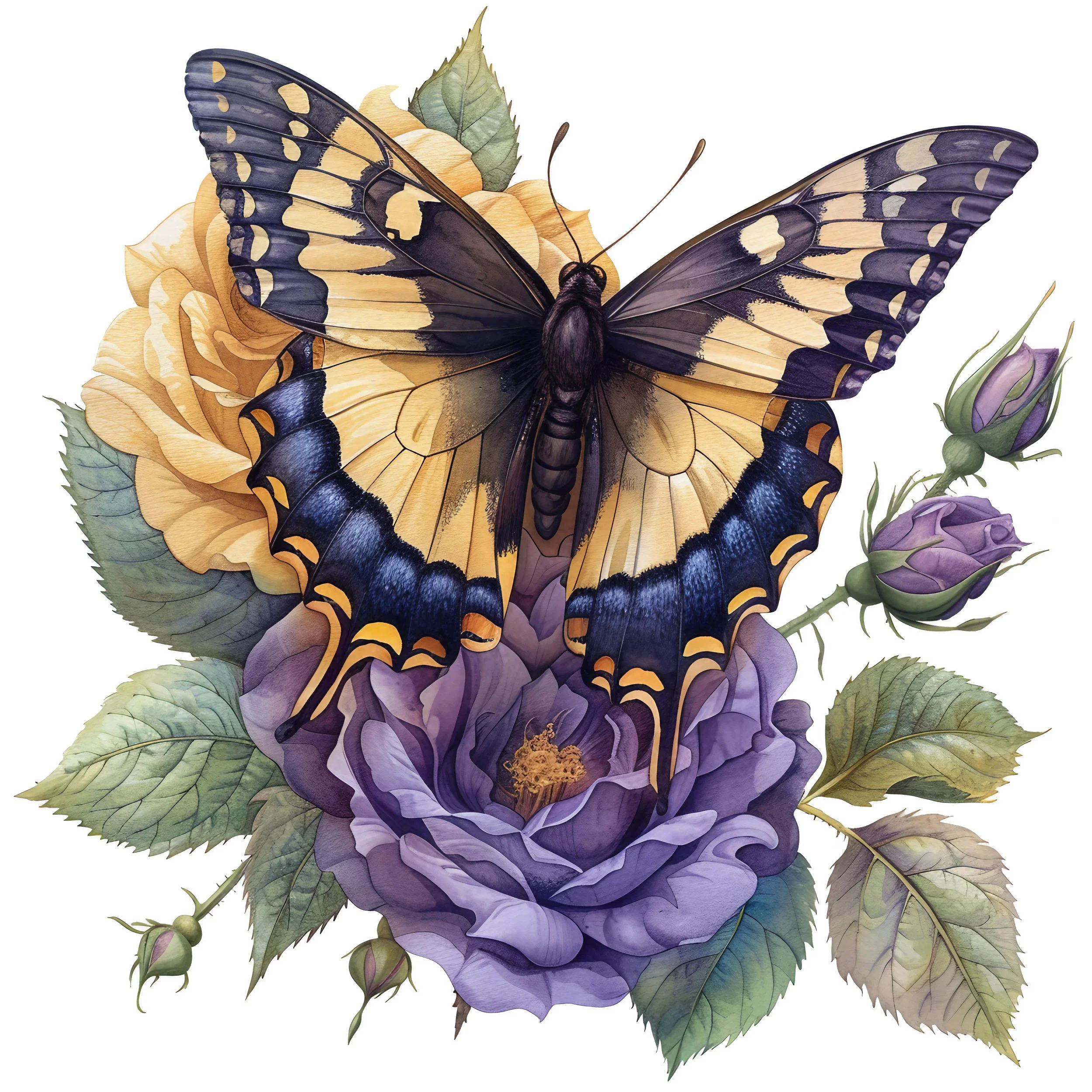 Butterfly in flowers Clipart (5).jpg
