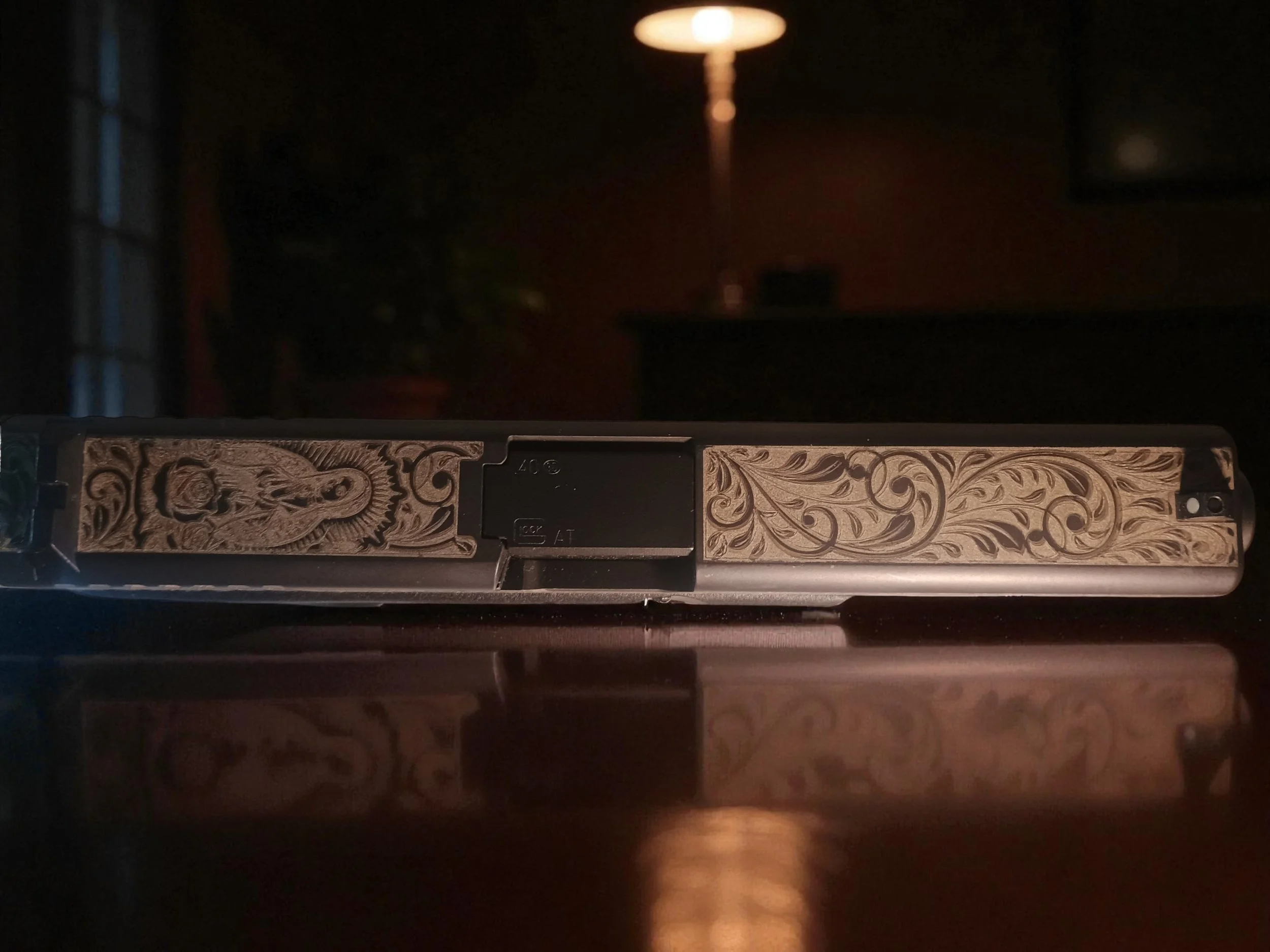 Custom Firearm Engraving (Full-size Glock 17, 22, 31, and 47, and the compact Glock 19, 23, 32, and 45/19X)