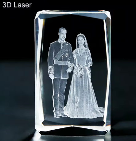K9 Crystal Cube 3D Photo and Engraving 4" X  2.35"  X  2.35"