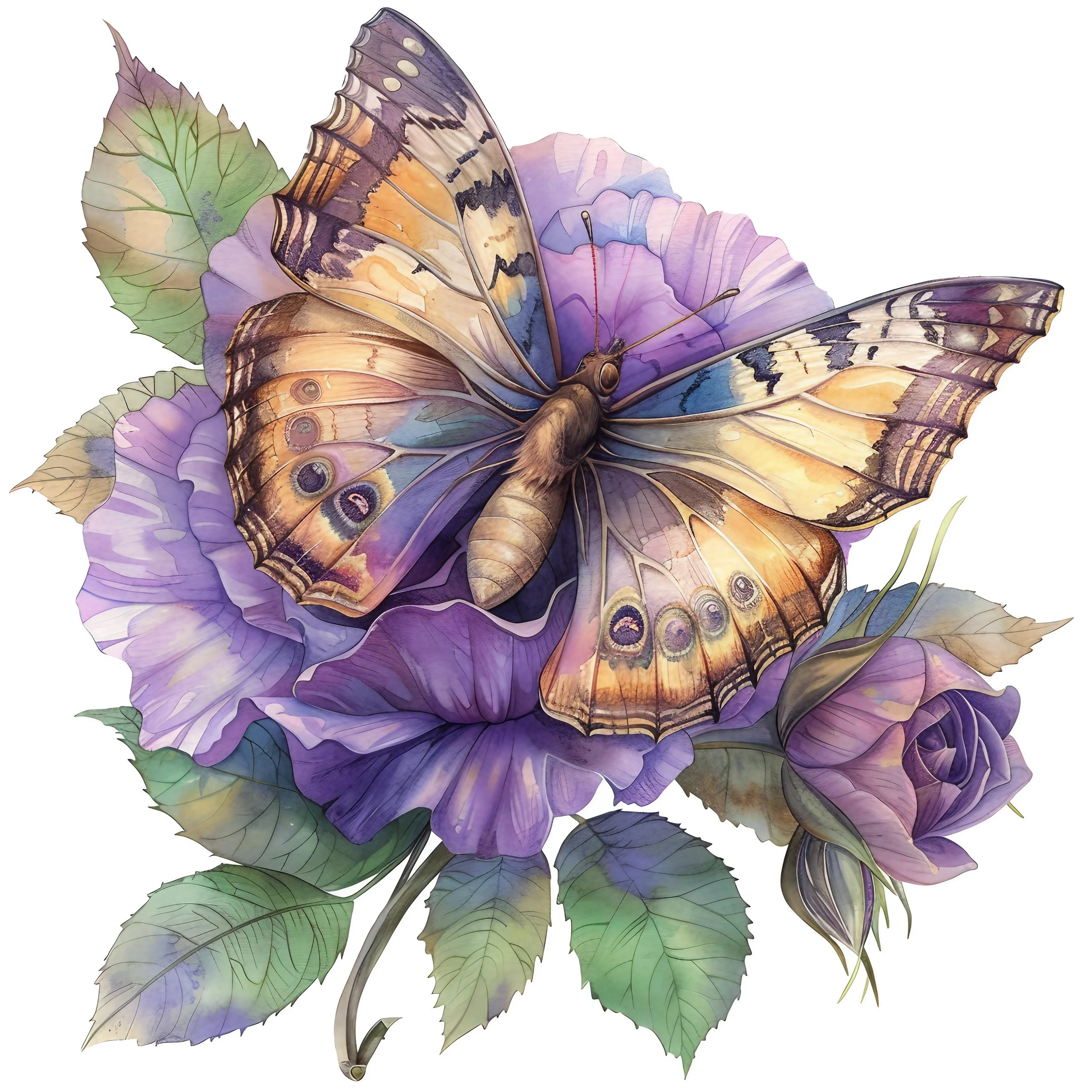 Butterfly in flowers Clipart (11).jpg