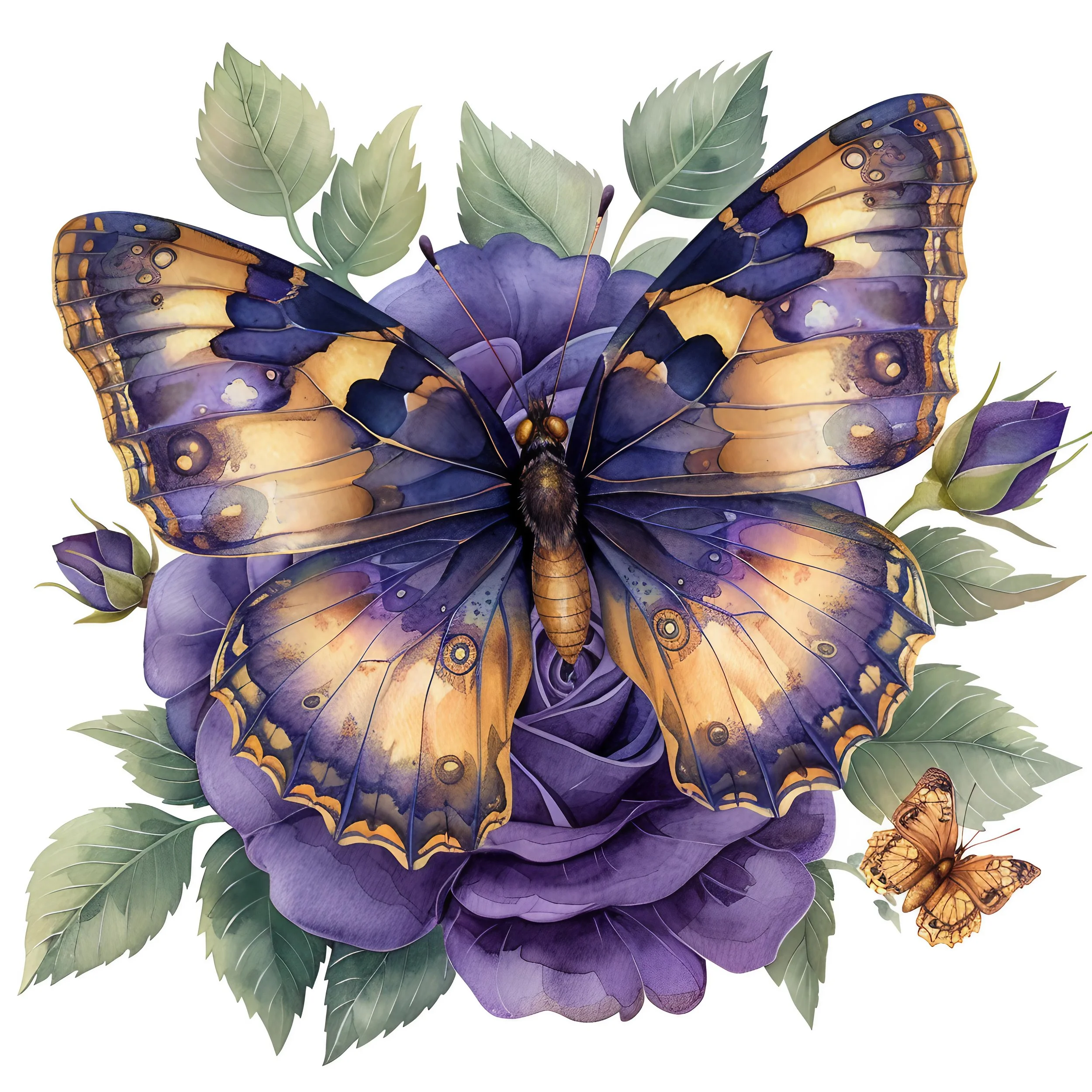 Butterfly in flowers Clipart (9).jpg