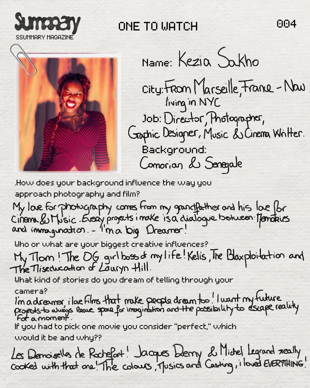 One to watch #4: Kezia Sakho