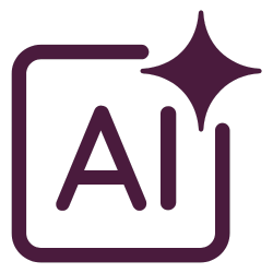 Document with AI text and sparkle indicating technology