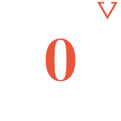 Zero with downward arrow