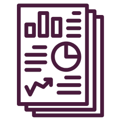 Stacked reports with charts, graphs, and trend lines