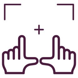 Two hands framing with fingers forming boundaries