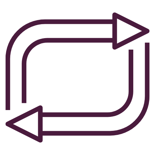 Circular arrows pointing right and left showing recurring pattern