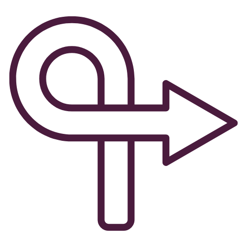 U-turn arrow showing directional change