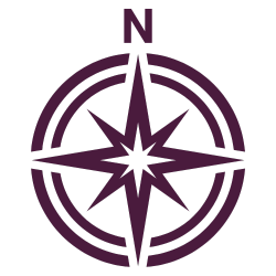 Compass pointing north