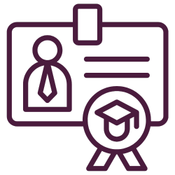 Professional badge with graduation cap medallion