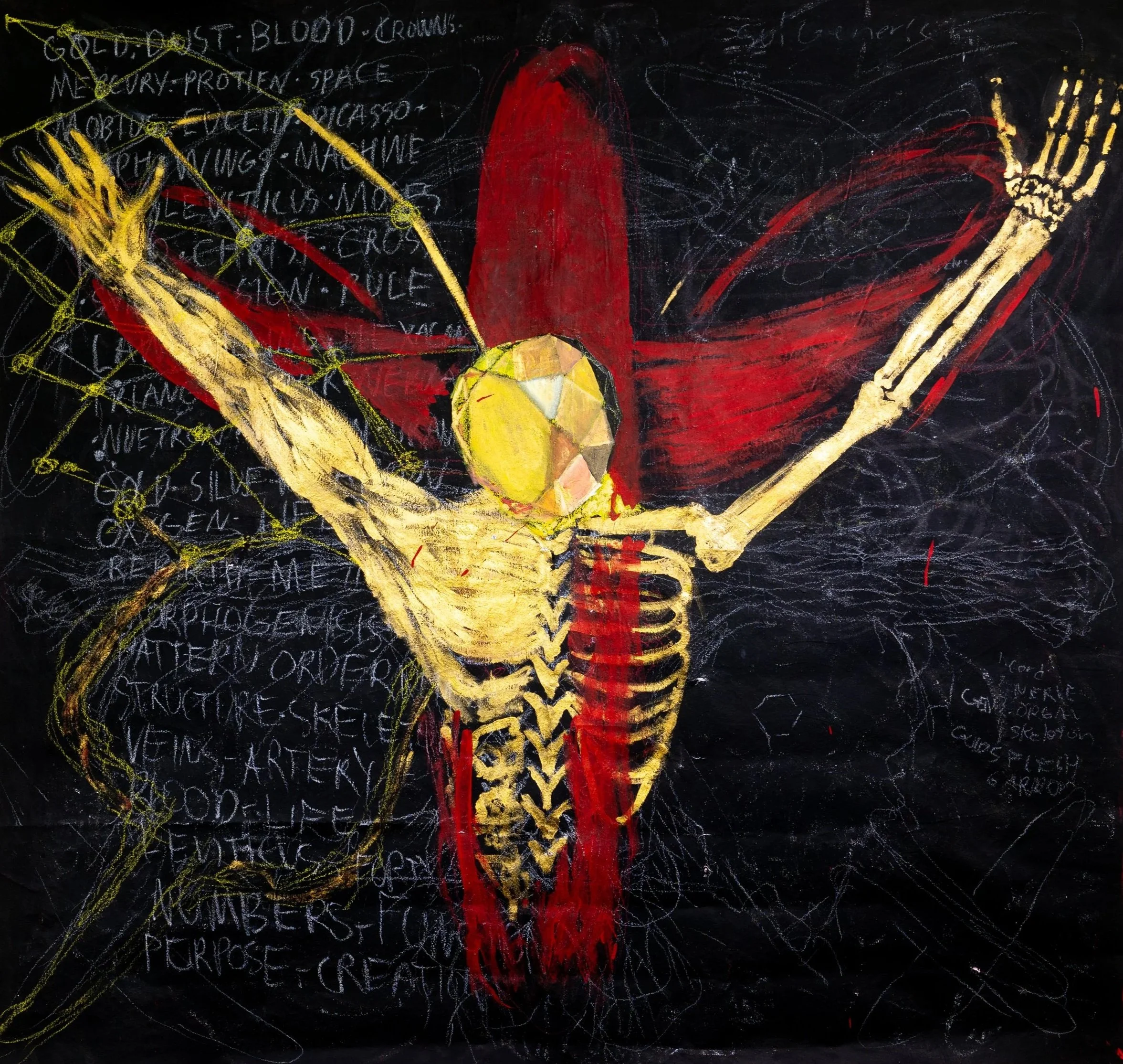 "La Sagrada" 
Brandon Marx c. 2025
5ft x 5ft Acrylic & Oil on Canvas
