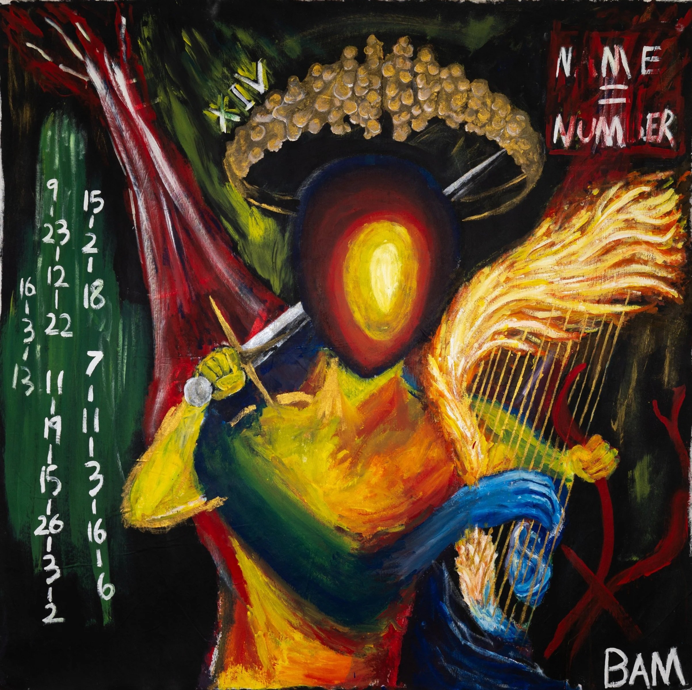 "David" 
Brandon Marx c. 2026
5ft x 5ft Acrylic & Oil on Canvas
