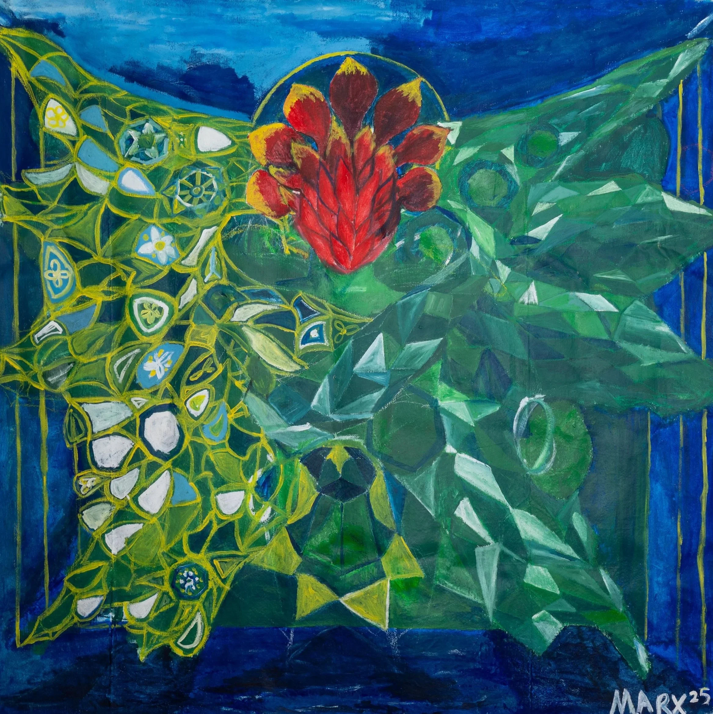 "Ivy" 
Brandon Marx c. 2026
5ft x 5ft Acrylic & Oil on Canvas