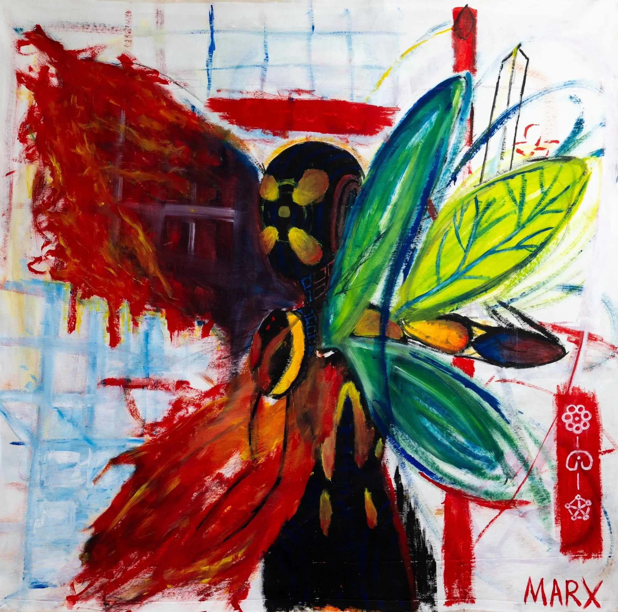 "Warrior" 
Brandon Marx c. 2026
5ft x 5ft Acrylic & Oil on Canvas