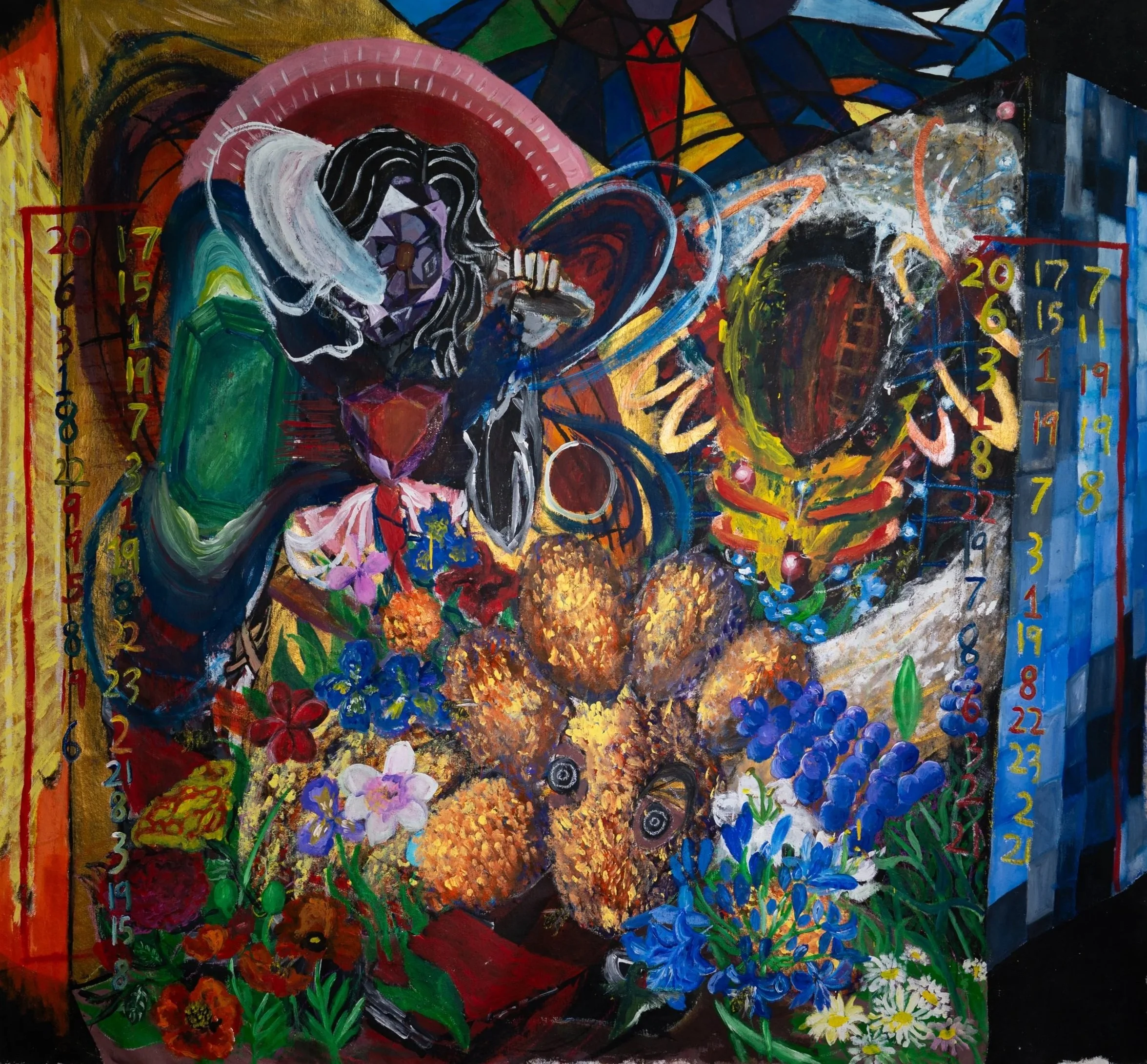 "Sampson" 
Brandon Marx c. 2026
5ft x 5ft Acrylic & Oil on Canvas