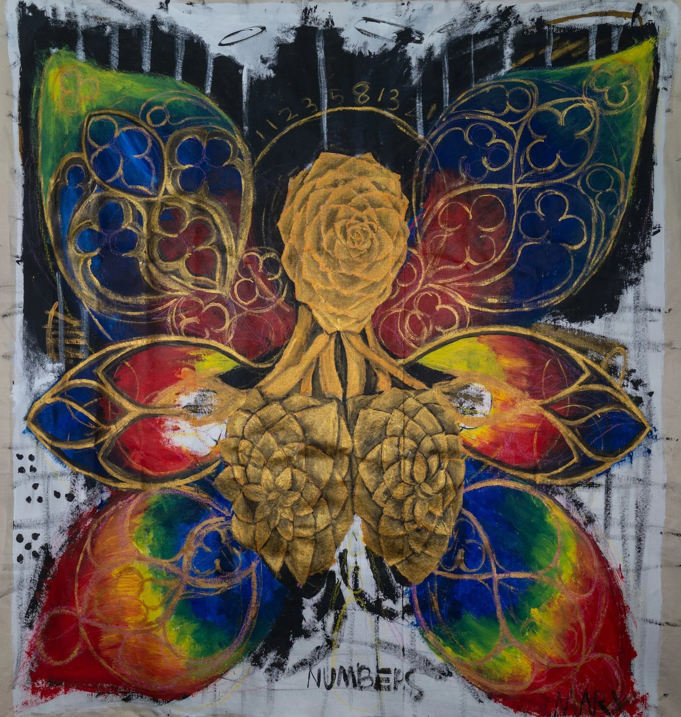"Primrose" 
Brandon Marx c. 2026
5ft x 5ft Acrylic & Oil on Canvas