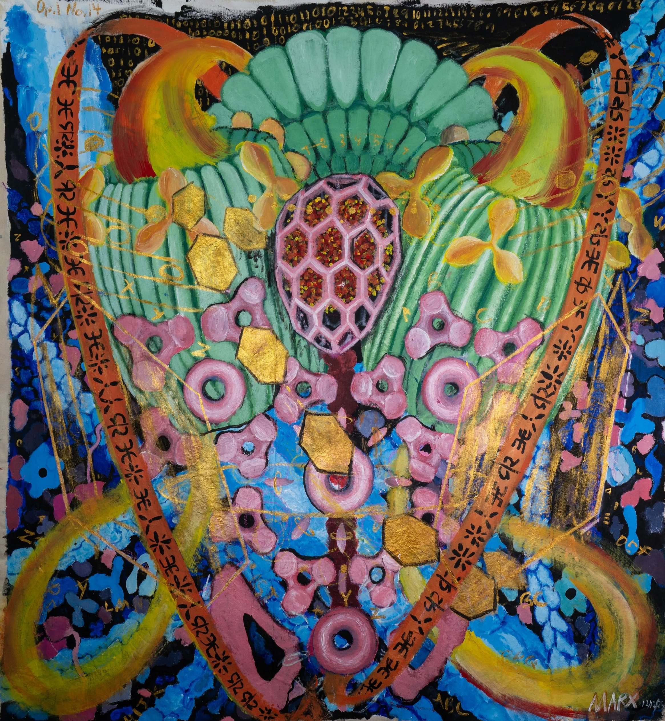 "Marcia" 
Brandon Marx c. 2026
5ft x 5ft Acrylic & Oil on Canvas