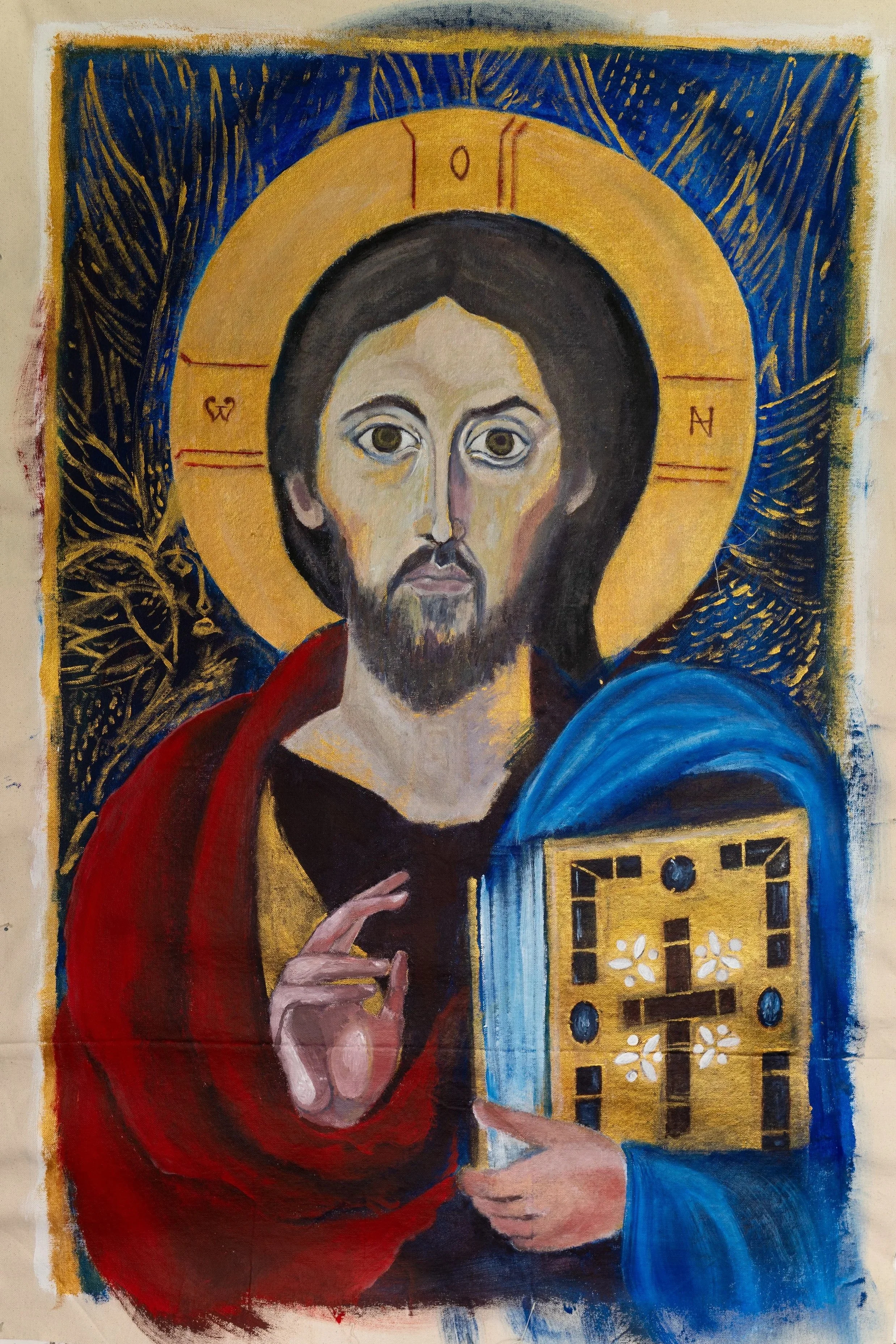 "Christ"
Brandon Marx c. 2026
3ft x 2ft Acrylic & Oil on Canvas