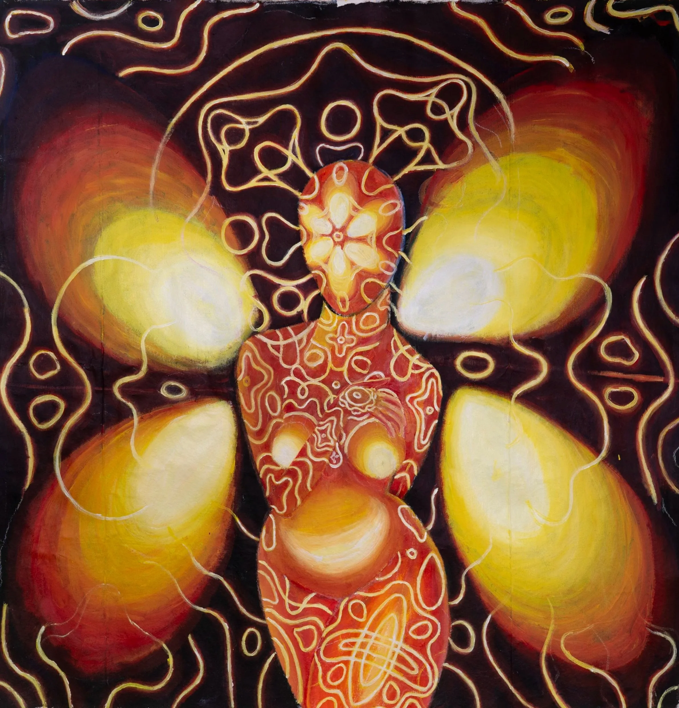 "Ameee" 
Brandon Marx c. 2026
5ft x 5ft Acrylic & Oil on Canvas