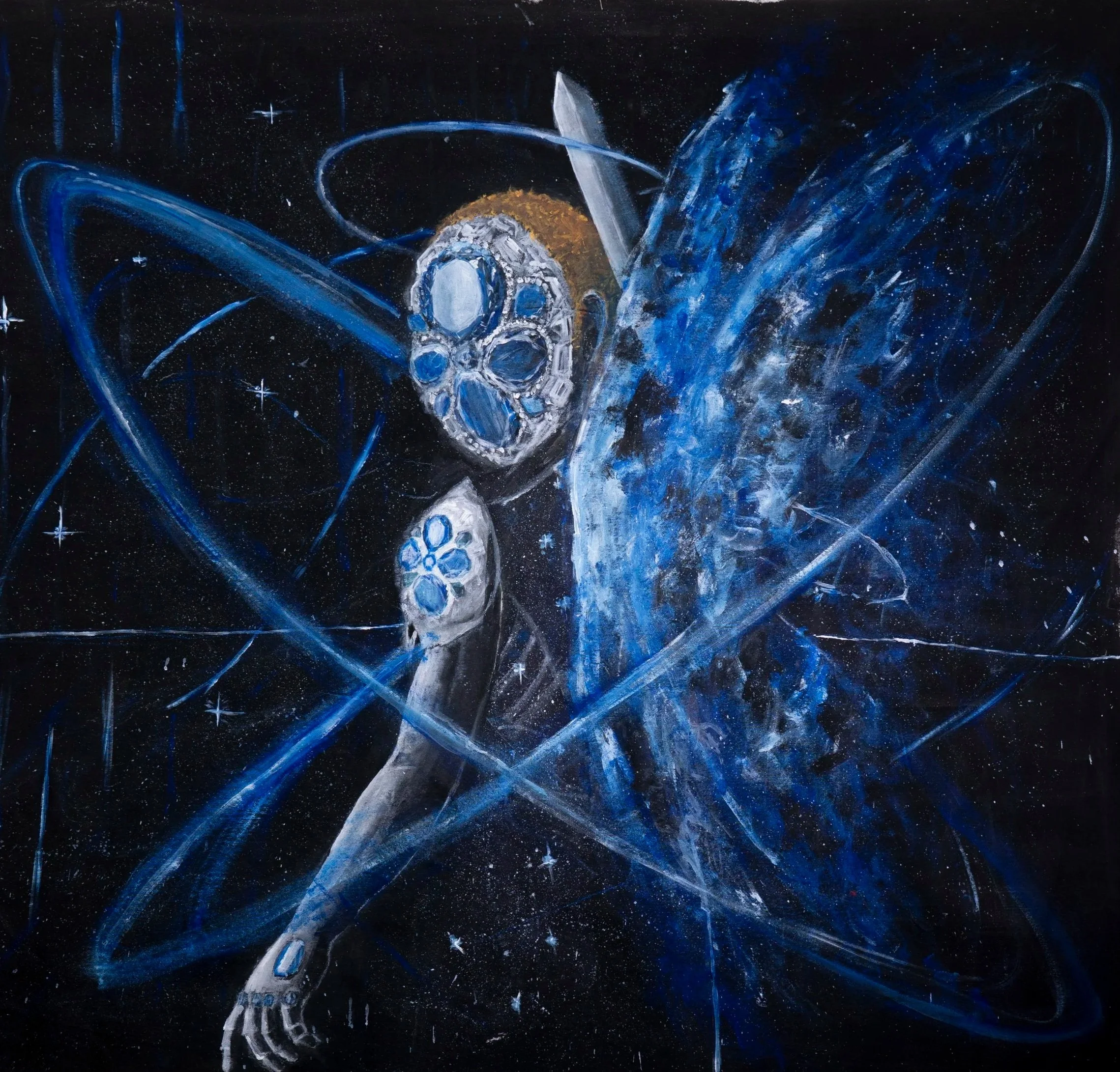 "Solomon" 
Brandon Marx c. 2026
5ft x 5ft Acrylic & Oil on Canvas