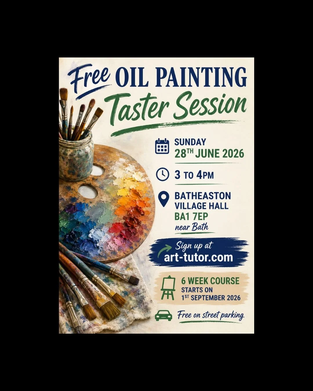 FREE Oil painting taster -Batheaston village hall, 28th June 3-4pm