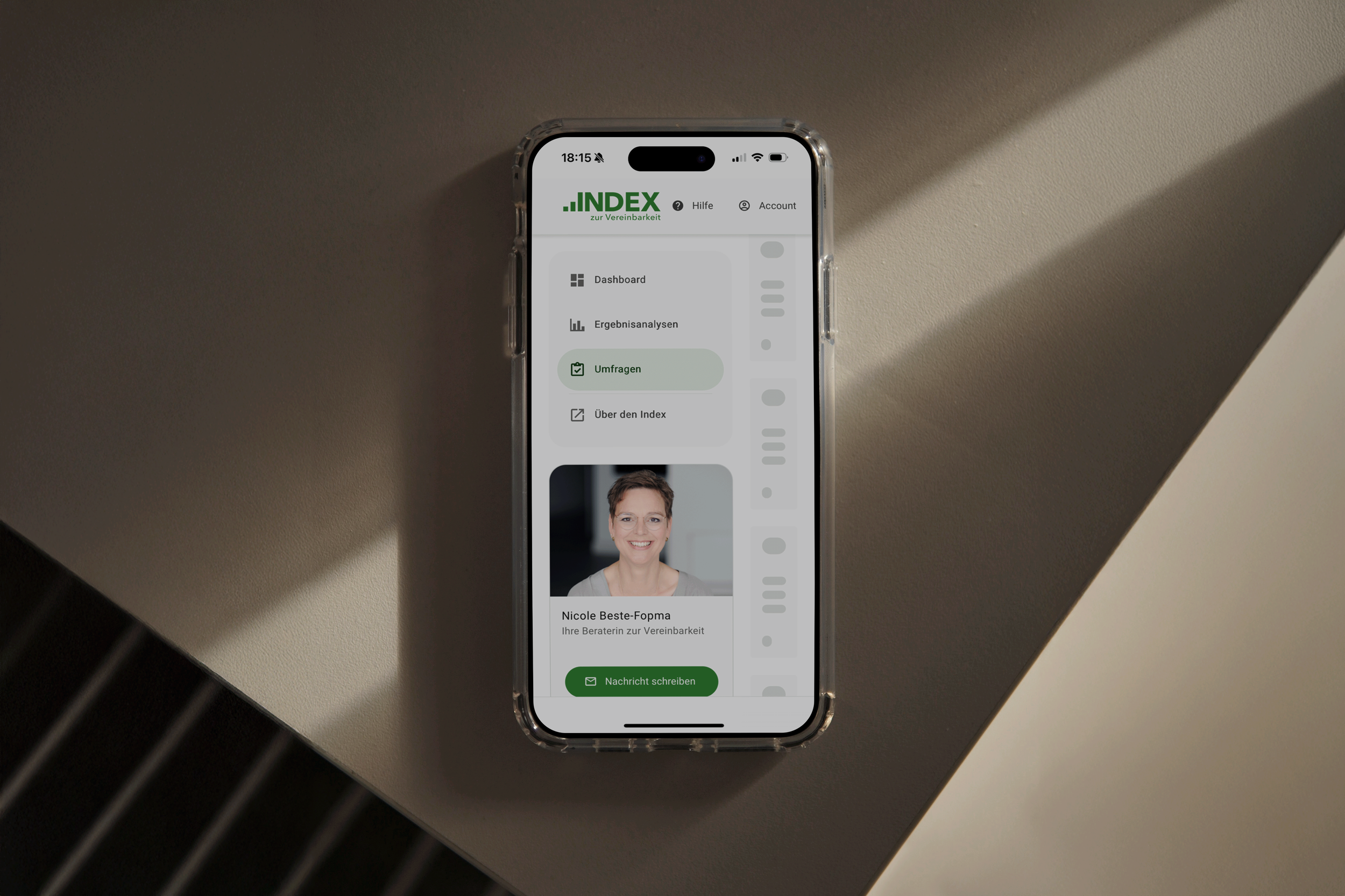 Der Vereinbarkeitsindex iauf einem Mobiltelefon